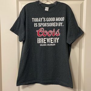 Coors gray brewery T-Shirt from Golden, CO. Size Large